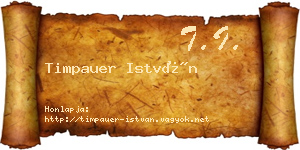 Timpauer István névjegykártya